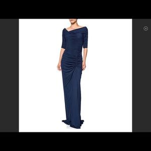 Tadashi Shoji black evening dress with mermaid hem